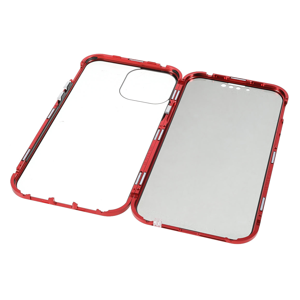 Privacy-Protected 35 Degrees Anti-Peep Shock-Proof Magnetic Metal Frame + Double-Sided Tempered Glass Phone Case for iPhone 13 Pro Max 6.7 inch