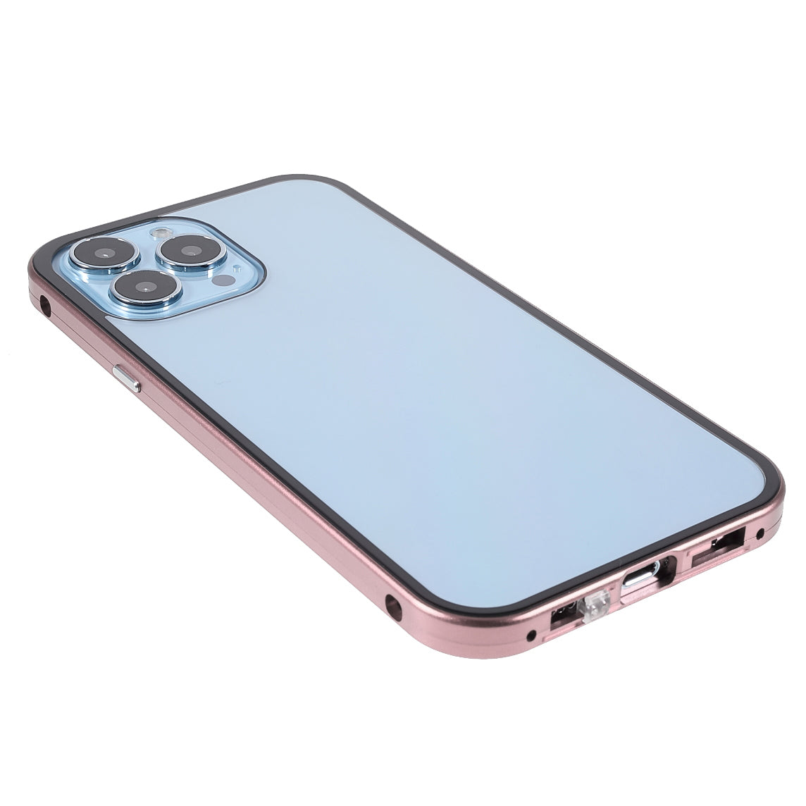 Privacy-Protected 35 Degrees Anti-Peep Shock-Proof Magnetic Metal Frame + Double-Sided Tempered Glass Phone Case for iPhone 13 Pro Max 6.7 inch