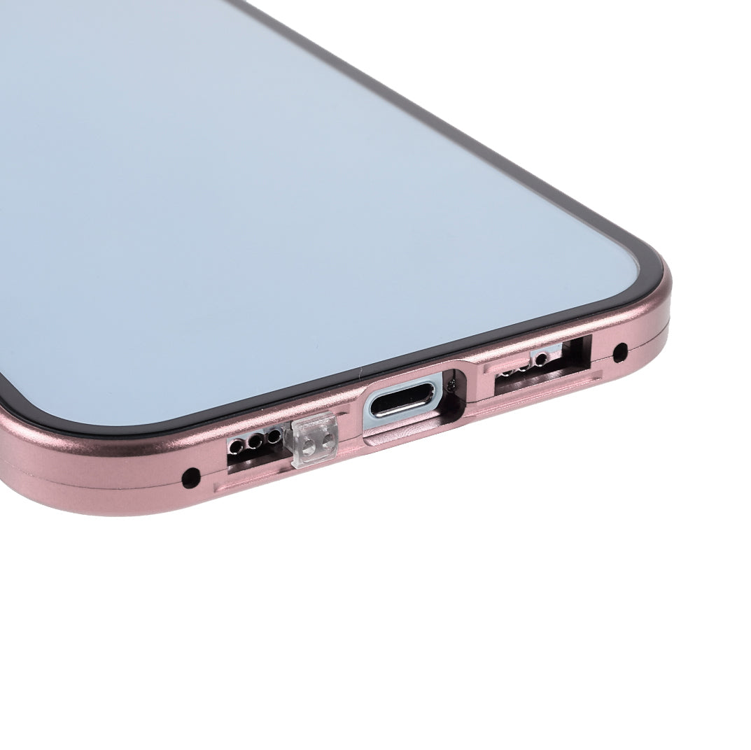 Privacy-Protected 35 Degrees Anti-Peep Shock-Proof Magnetic Metal Frame + Double-Sided Tempered Glass Phone Case for iPhone 13 Pro Max 6.7 inch