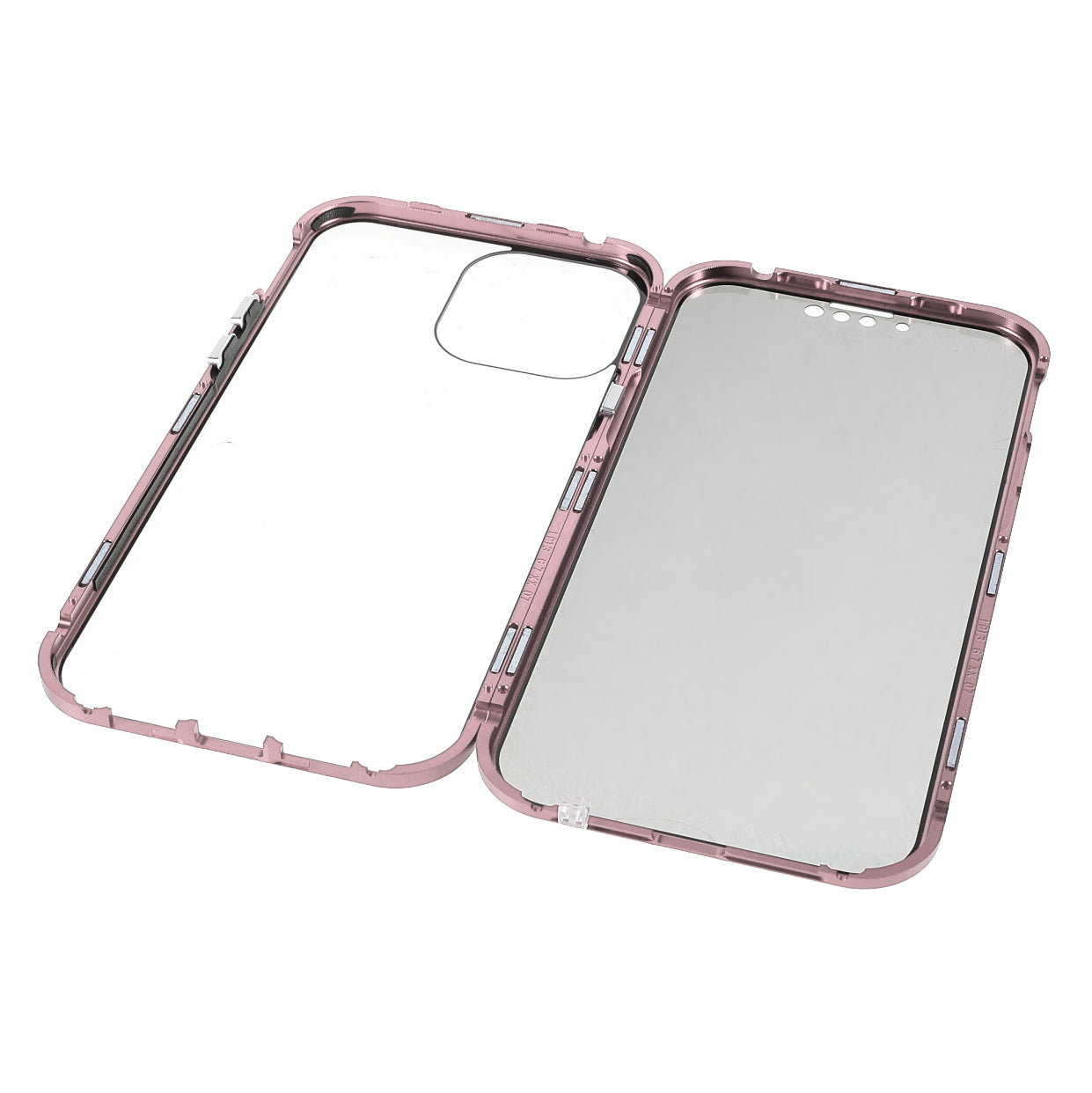 Privacy-Protected 35 Degrees Anti-Peep Shock-Proof Magnetic Metal Frame + Double-Sided Tempered Glass Phone Case for iPhone 13 Pro Max 6.7 inch