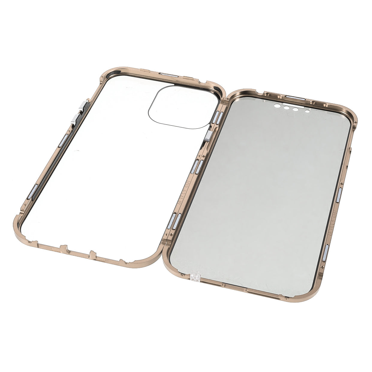 Privacy-Protected 35 Degrees Anti-Peep Shock-Proof Magnetic Metal Frame + Double-Sided Tempered Glass Phone Case for iPhone 13 Pro Max 6.7 inch