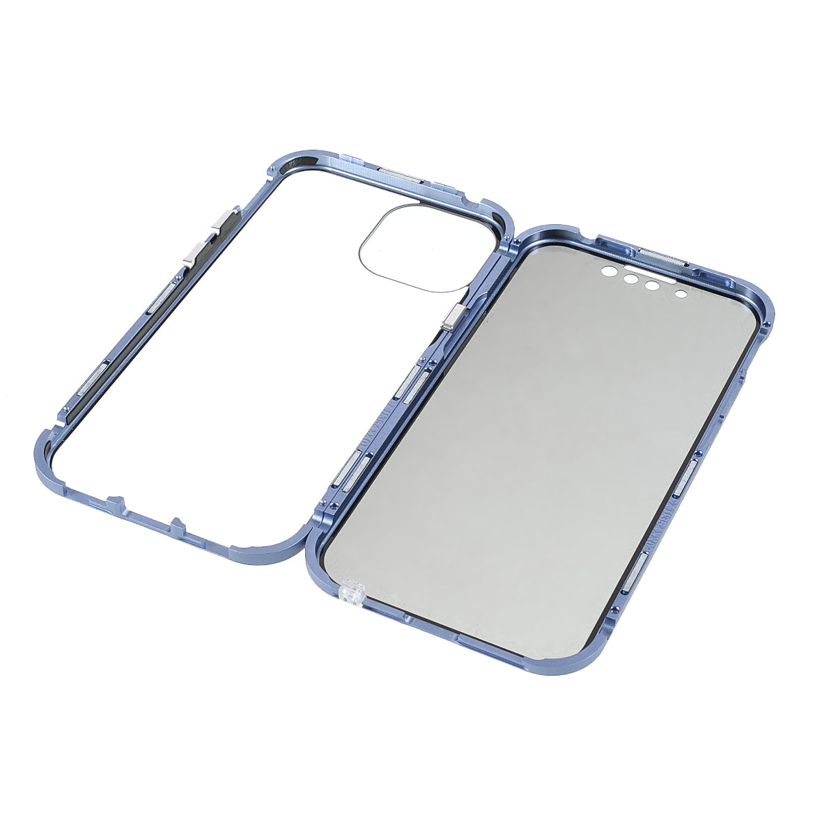 Scratch-Resistant Powerful Magnetic Metal Frame + Double-Sided Tempered Glass 35 Degrees Anti-Peep Phone Case for iPhone 13 mini 5.4 inch