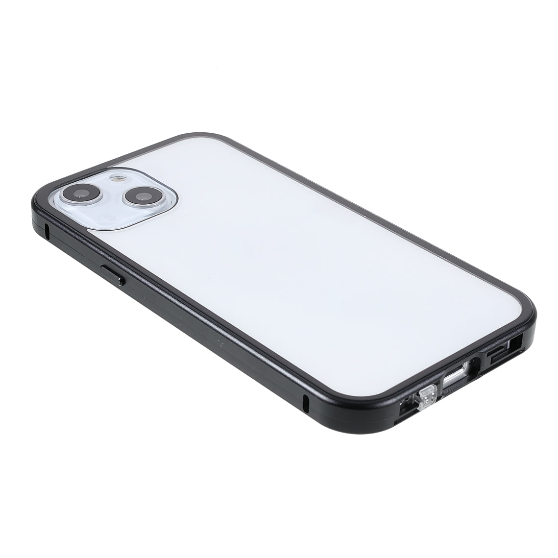 Scratch-Resistant Powerful Magnetic Metal Frame + Double-Sided Tempered Glass 35 Degrees Anti-Peep Phone Case for iPhone 13 mini 5.4 inch