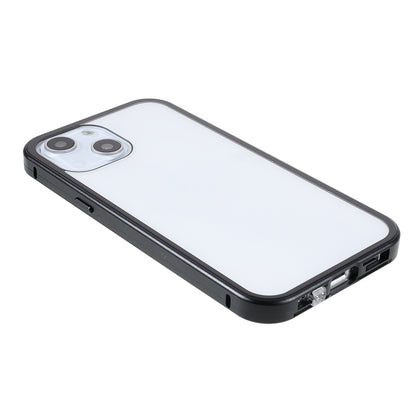 Scratch-Resistant Powerful Magnetic Metal Frame + Double-Sided Tempered Glass 35 Degrees Anti-Peep Phone Case for iPhone 13 mini 5.4 inch