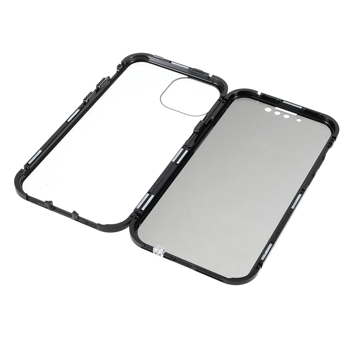 Scratch-Resistant Powerful Magnetic Metal Frame + Double-Sided Tempered Glass 35 Degrees Anti-Peep Phone Case for iPhone 13 mini 5.4 inch