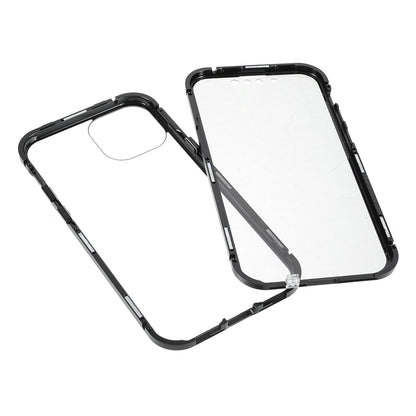Scratch-Resistant Powerful Magnetic Metal Frame + Double-Sided Tempered Glass 35 Degrees Anti-Peep Phone Case for iPhone 13 mini 5.4 inch
