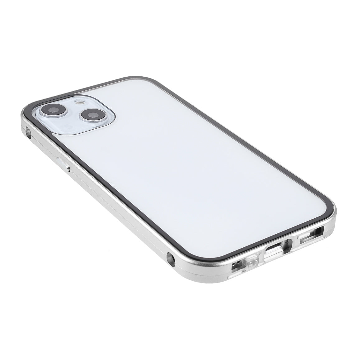 Scratch-Resistant Powerful Magnetic Metal Frame + Double-Sided Tempered Glass 35 Degrees Anti-Peep Phone Case for iPhone 13 mini 5.4 inch
