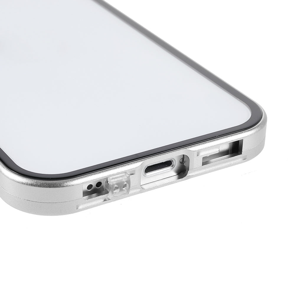 Scratch-Resistant Powerful Magnetic Metal Frame + Double-Sided Tempered Glass 35 Degrees Anti-Peep Phone Case for iPhone 13 mini 5.4 inch