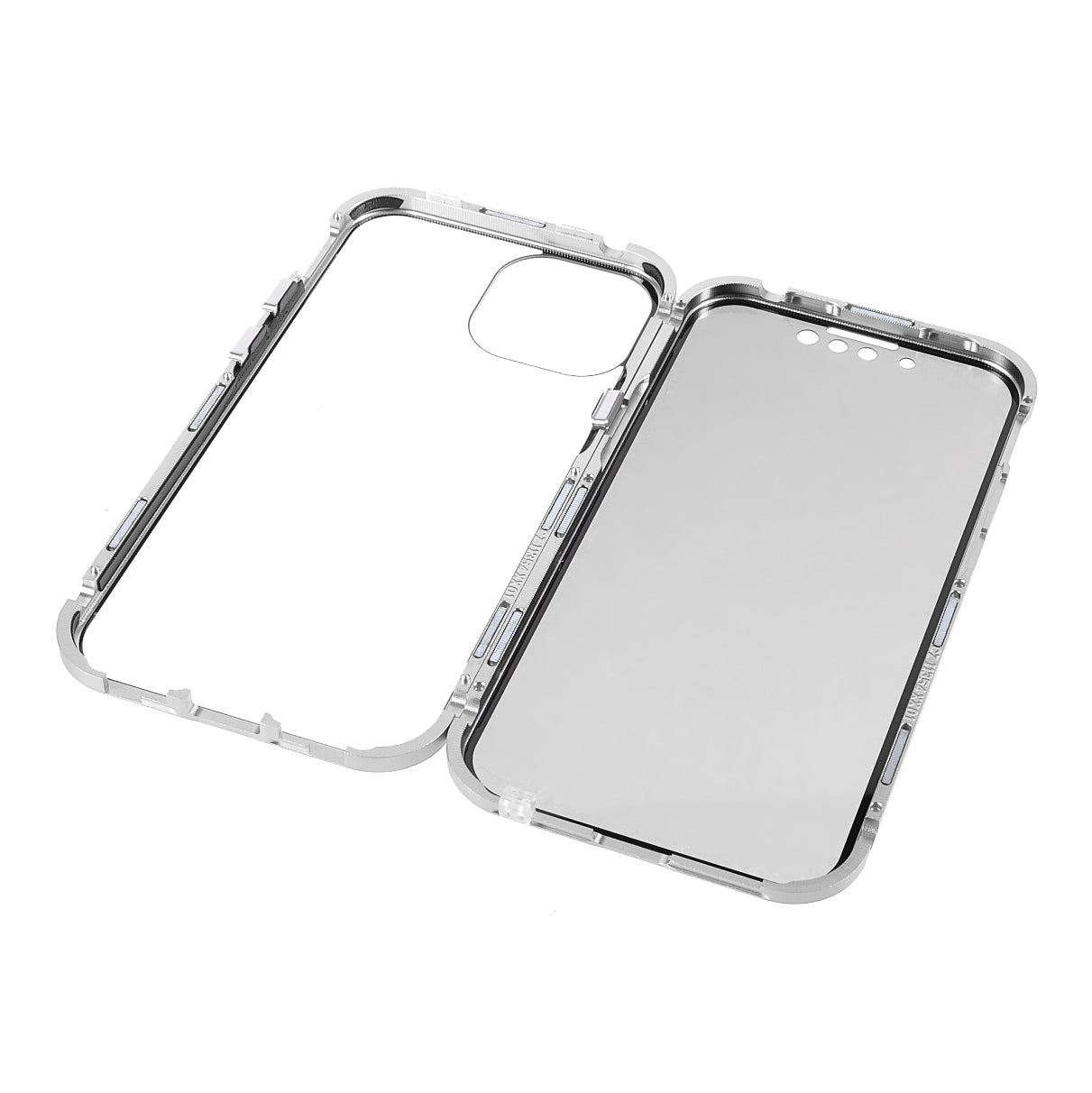 Scratch-Resistant Powerful Magnetic Metal Frame + Double-Sided Tempered Glass 35 Degrees Anti-Peep Phone Case for iPhone 13 mini 5.4 inch