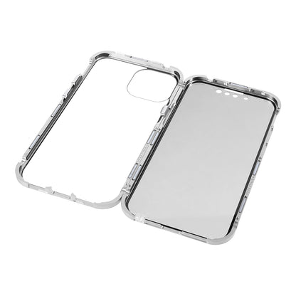 Scratch-Resistant Powerful Magnetic Metal Frame + Double-Sided Tempered Glass 35 Degrees Anti-Peep Phone Case for iPhone 13 mini 5.4 inch