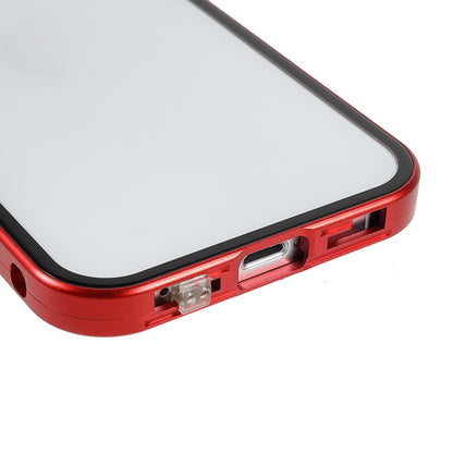 Scratch-Resistant Powerful Magnetic Metal Frame + Double-Sided Tempered Glass 35 Degrees Anti-Peep Phone Case for iPhone 13 mini 5.4 inch