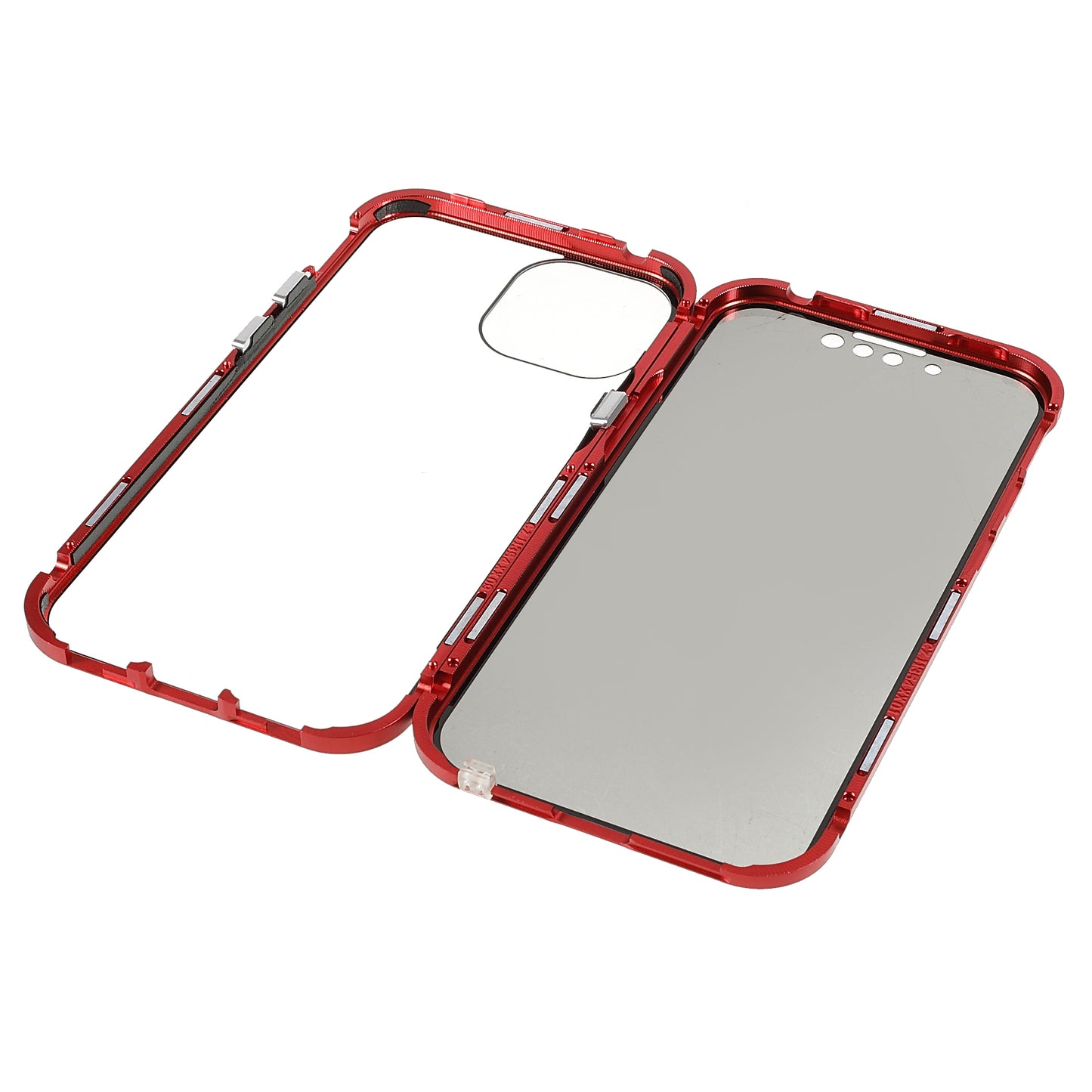 Scratch-Resistant Powerful Magnetic Metal Frame + Double-Sided Tempered Glass 35 Degrees Anti-Peep Phone Case for iPhone 13 mini 5.4 inch