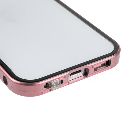 Scratch-Resistant Powerful Magnetic Metal Frame + Double-Sided Tempered Glass 35 Degrees Anti-Peep Phone Case for iPhone 13 mini 5.4 inch