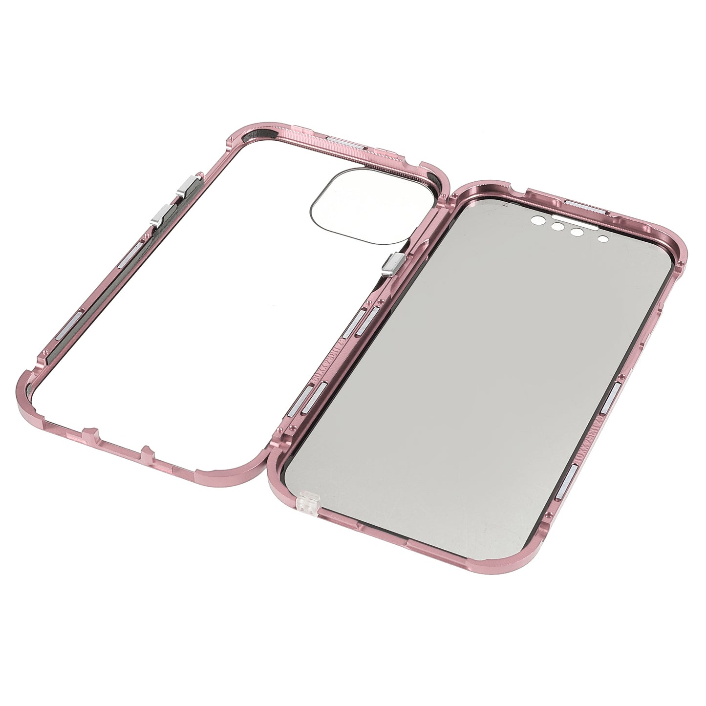 Scratch-Resistant Powerful Magnetic Metal Frame + Double-Sided Tempered Glass 35 Degrees Anti-Peep Phone Case for iPhone 13 mini 5.4 inch