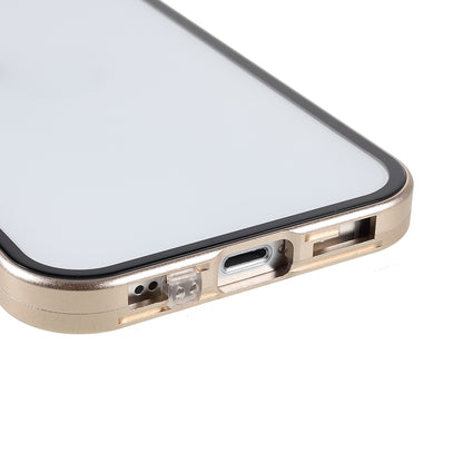 Scratch-Resistant Powerful Magnetic Metal Frame + Double-Sided Tempered Glass 35 Degrees Anti-Peep Phone Case for iPhone 13 mini 5.4 inch