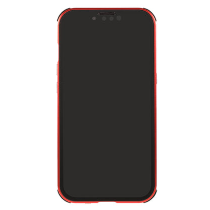 Shock-Absorbed Anti-Spy Double-Sided Tempered Glass + Lock Buckle Design Magnetic Metal Frame Phone Case for iPhone 13 Pro Max 6.7 inch
