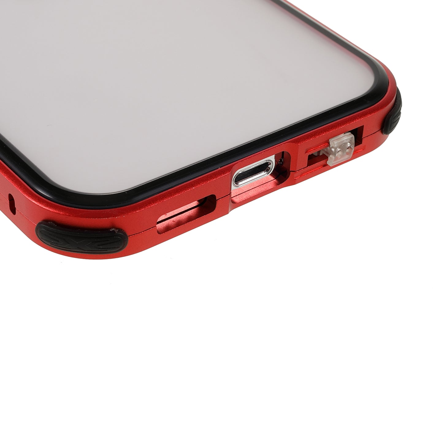 Shock-Absorbed Anti-Spy Double-Sided Tempered Glass + Lock Buckle Design Magnetic Metal Frame Phone Case for iPhone 13 Pro Max 6.7 inch