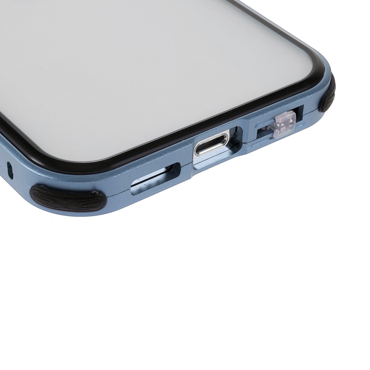 Shock-Absorbed Anti-Spy Double-Sided Tempered Glass + Lock Buckle Design Magnetic Metal Frame Phone Case for iPhone 13 Pro Max 6.7 inch