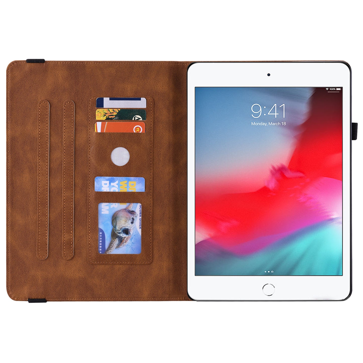 Shockproof Lightweight Tablet Cover Imprinted Butterfly Flower PU Leather Stand Cards Slot Case for iPad Mini / iPad Mini 2 / iPad mini 3 / iPad mini 4 / iPad mini (2019) 7.9 inch