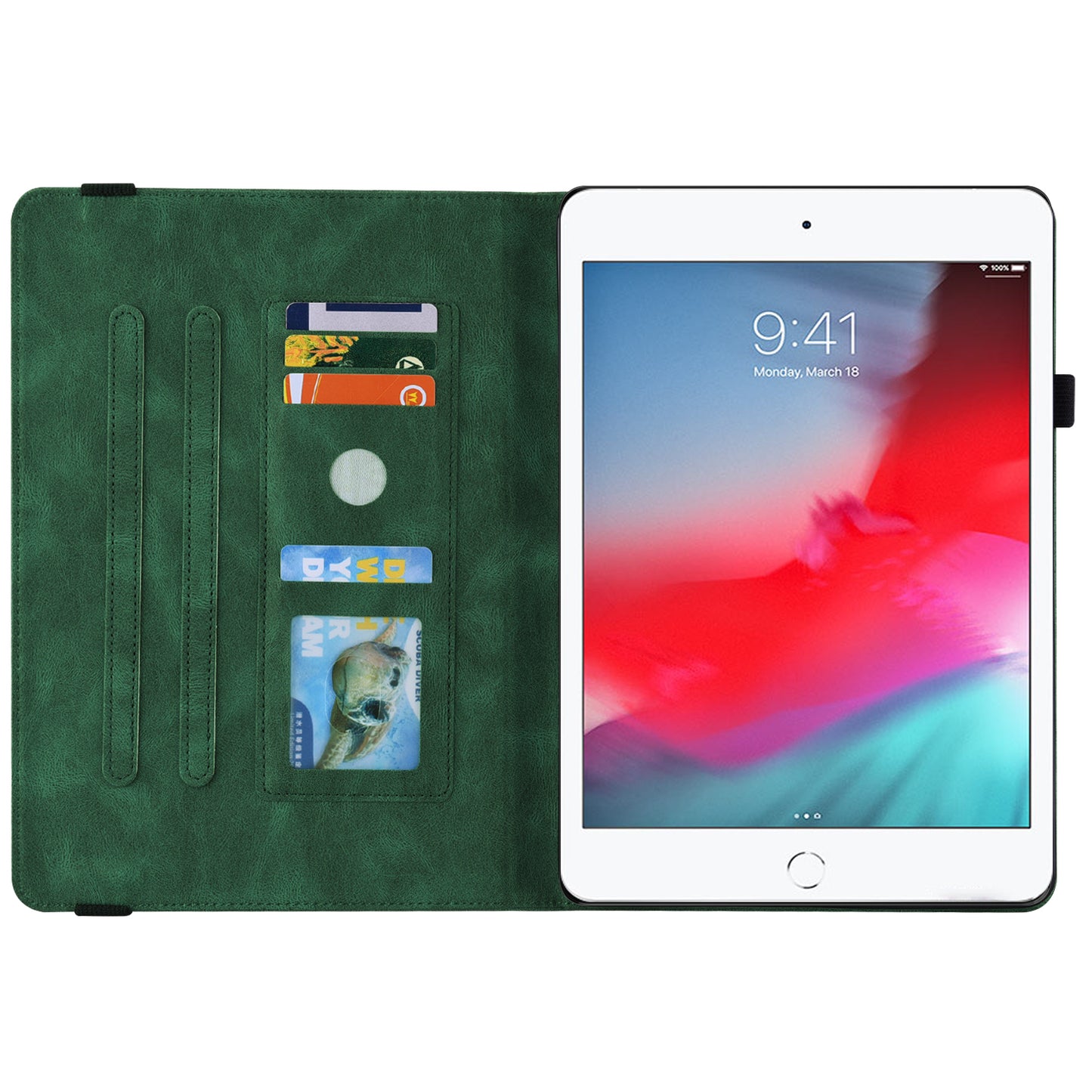 Shockproof Lightweight Tablet Cover Imprinted Butterfly Flower PU Leather Stand Cards Slot Case for iPad Mini / iPad Mini 2 / iPad mini 3 / iPad mini 4 / iPad mini (2019) 7.9 inch
