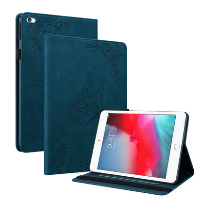 Shockproof Lightweight Tablet Cover Imprinted Butterfly Flower PU Leather Stand Cards Slot Case for iPad Mini / iPad Mini 2 / iPad mini 3 / iPad mini 4 / iPad mini (2019) 7.9 inch