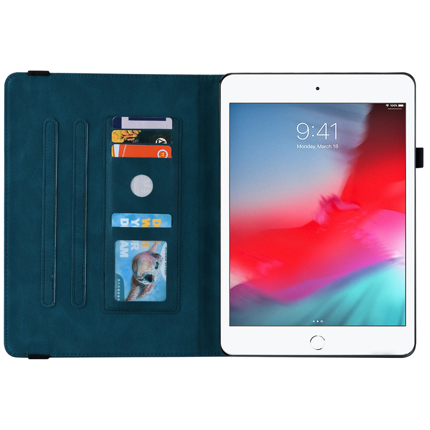 Shockproof Lightweight Tablet Cover Imprinted Butterfly Flower PU Leather Stand Cards Slot Case for iPad Mini / iPad Mini 2 / iPad mini 3 / iPad mini 4 / iPad mini (2019) 7.9 inch