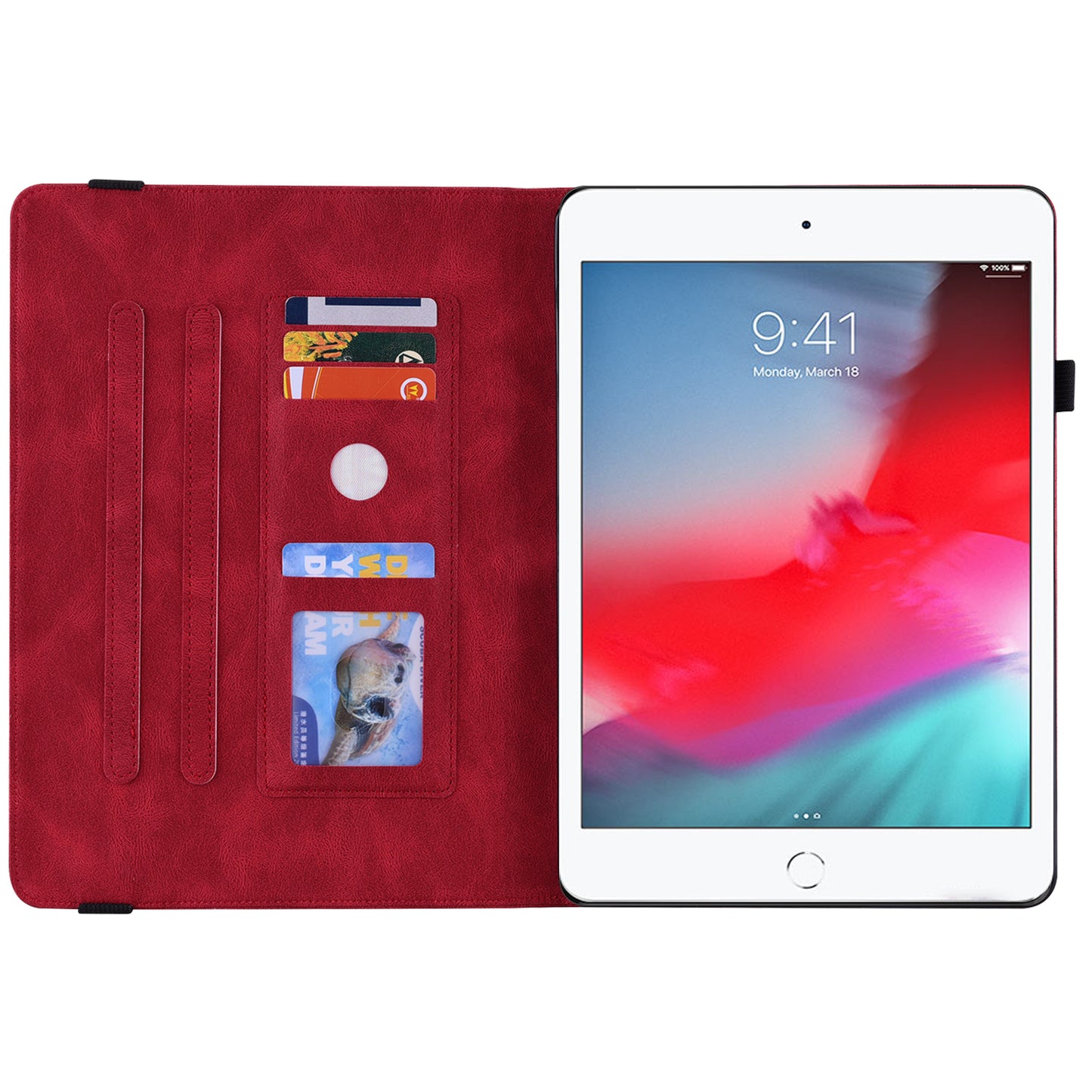 Shockproof Lightweight Tablet Cover Imprinted Butterfly Flower PU Leather Stand Cards Slot Case for iPad Mini / iPad Mini 2 / iPad mini 3 / iPad mini 4 / iPad mini (2019) 7.9 inch