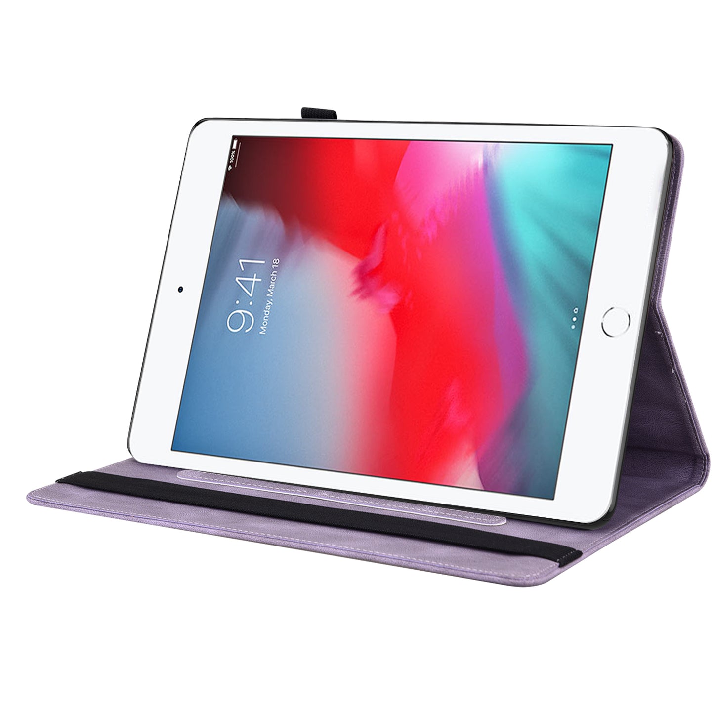 Shockproof Lightweight Tablet Cover Imprinted Butterfly Flower PU Leather Stand Cards Slot Case for iPad Mini / iPad Mini 2 / iPad mini 3 / iPad mini 4 / iPad mini (2019) 7.9 inch