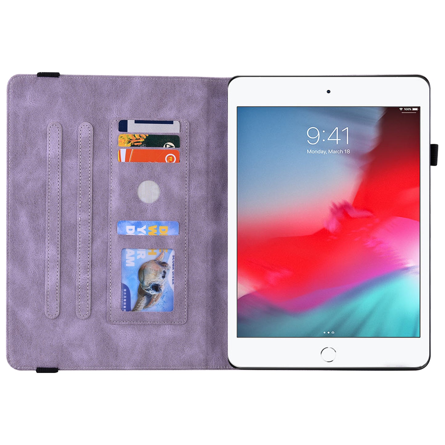 Shockproof Lightweight Tablet Cover Imprinted Butterfly Flower PU Leather Stand Cards Slot Case for iPad Mini / iPad Mini 2 / iPad mini 3 / iPad mini 4 / iPad mini (2019) 7.9 inch