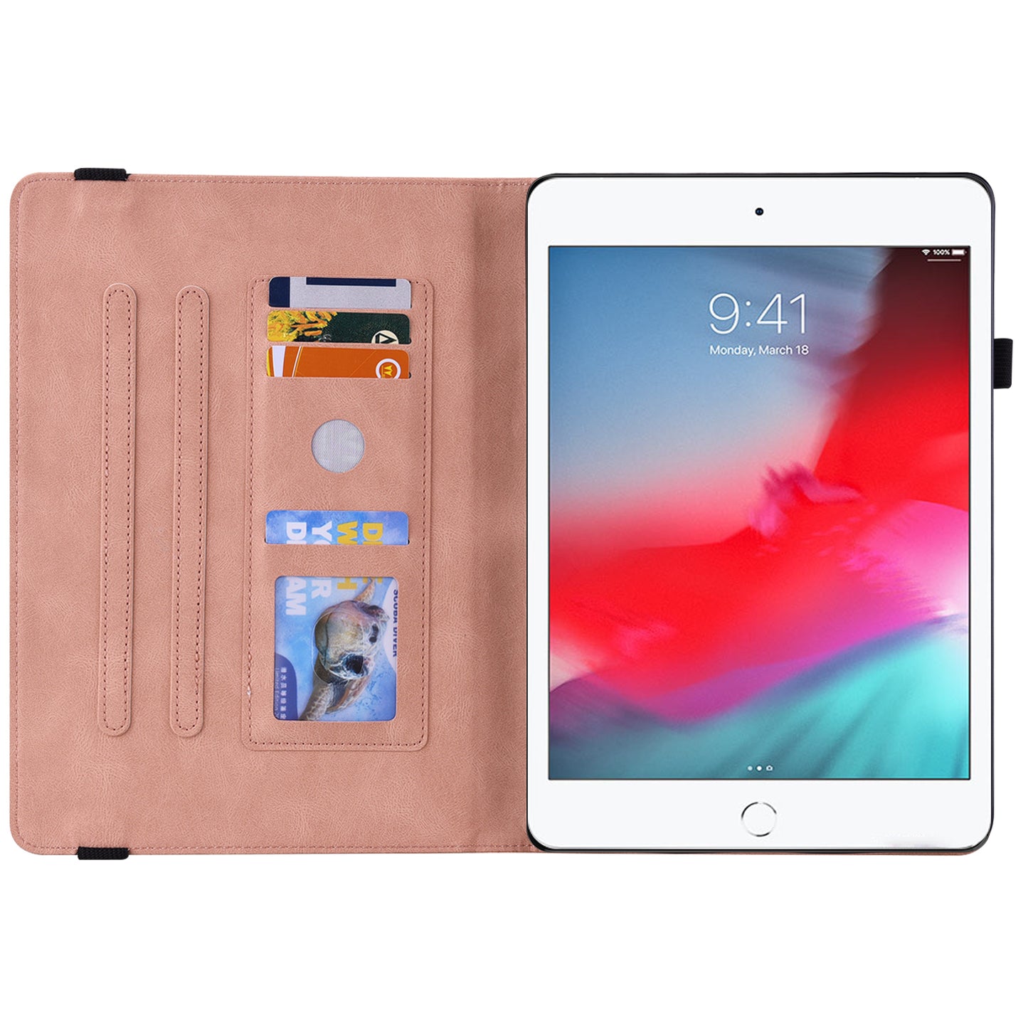 Shockproof Lightweight Tablet Cover Imprinted Butterfly Flower PU Leather Stand Cards Slot Case for iPad Mini / iPad Mini 2 / iPad mini 3 / iPad mini 4 / iPad mini (2019) 7.9 inch