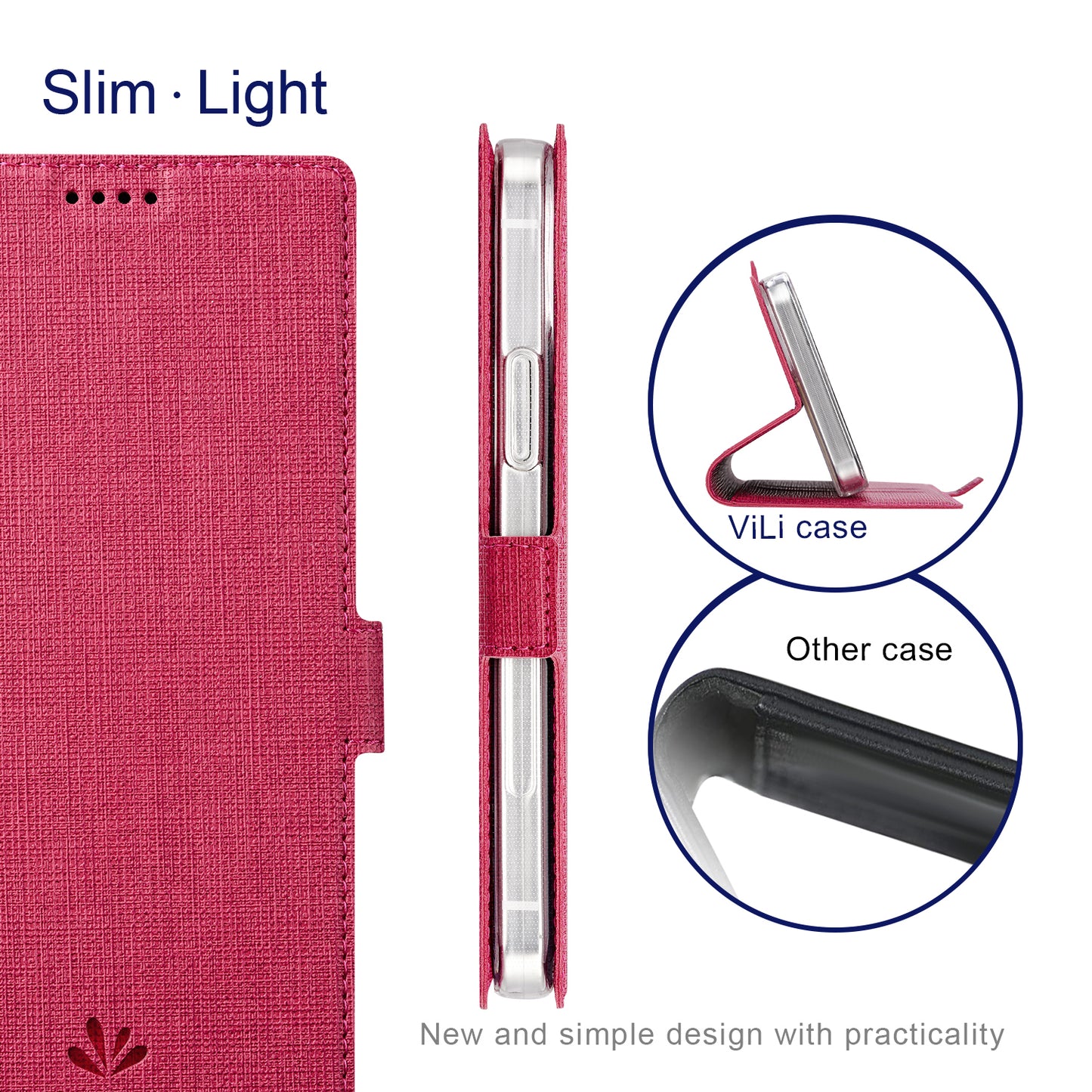 VILI K Series Magnetic Closure Shockproof Wallet Design Leather Phone Stand Cover for iPhone 13 Pro Max 6.7 inch