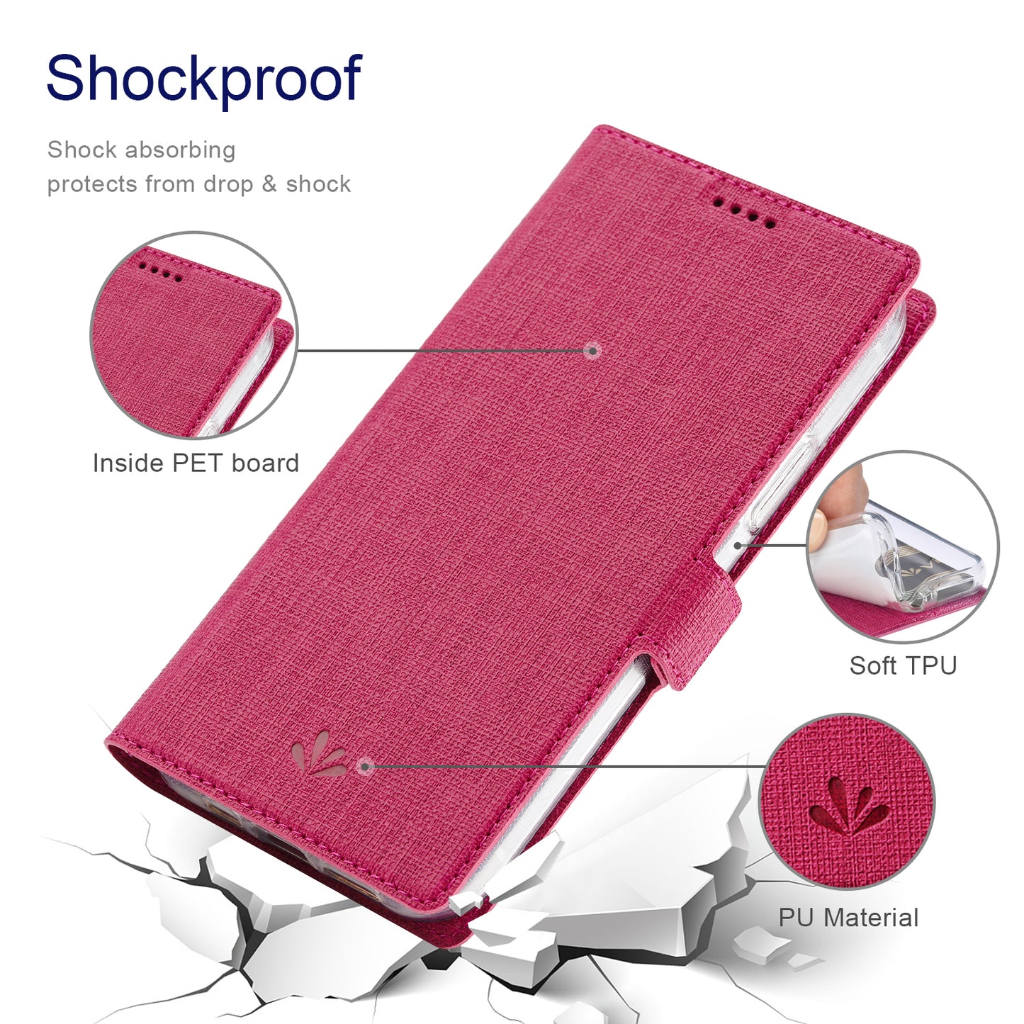 VILI K Series Magnetic Closure Shockproof Wallet Design Leather Phone Stand Cover for iPhone 13 Pro Max 6.7 inch