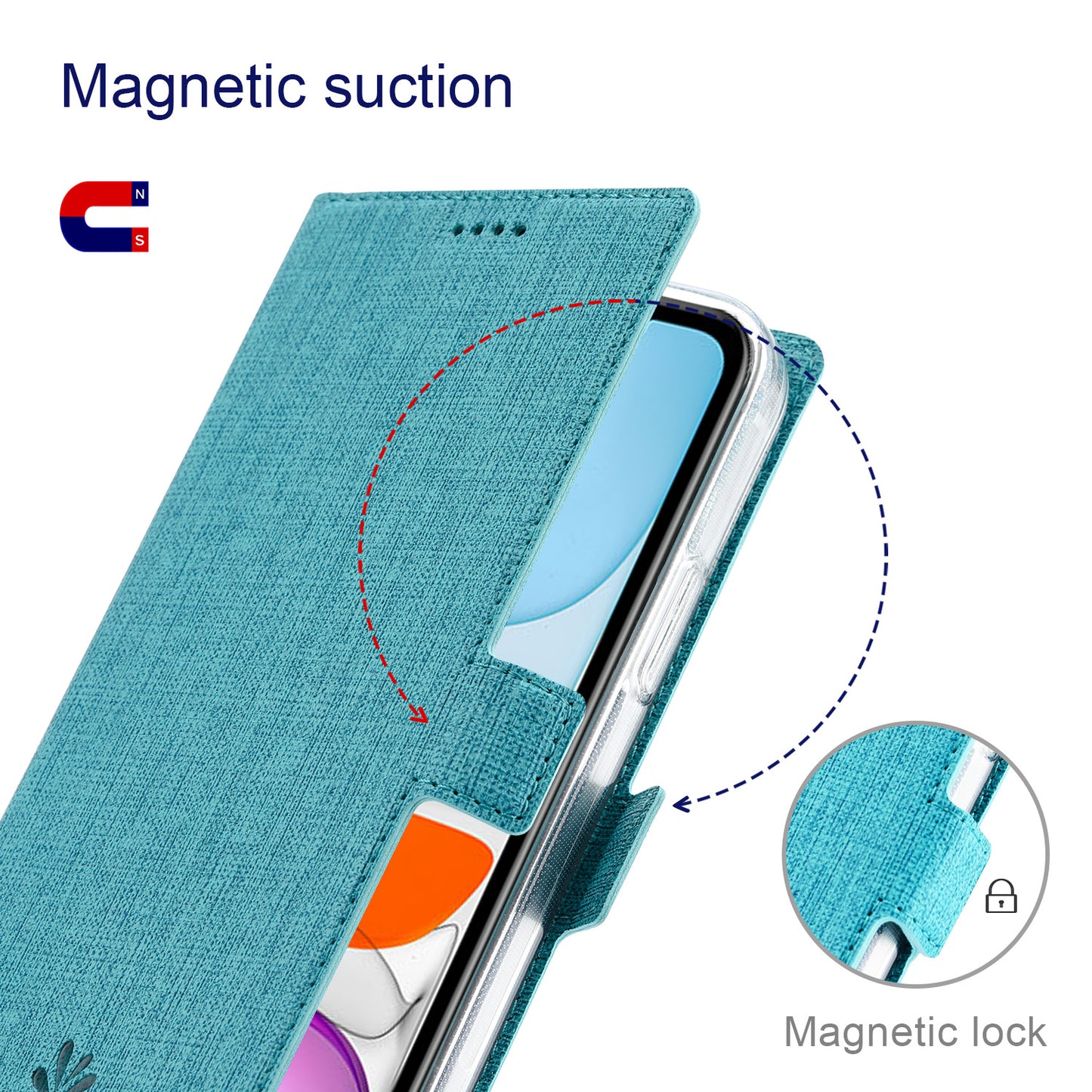 VILI K Series Magnetic Closure Shockproof Wallet Design Leather Phone Stand Cover for iPhone 13 Pro Max 6.7 inch