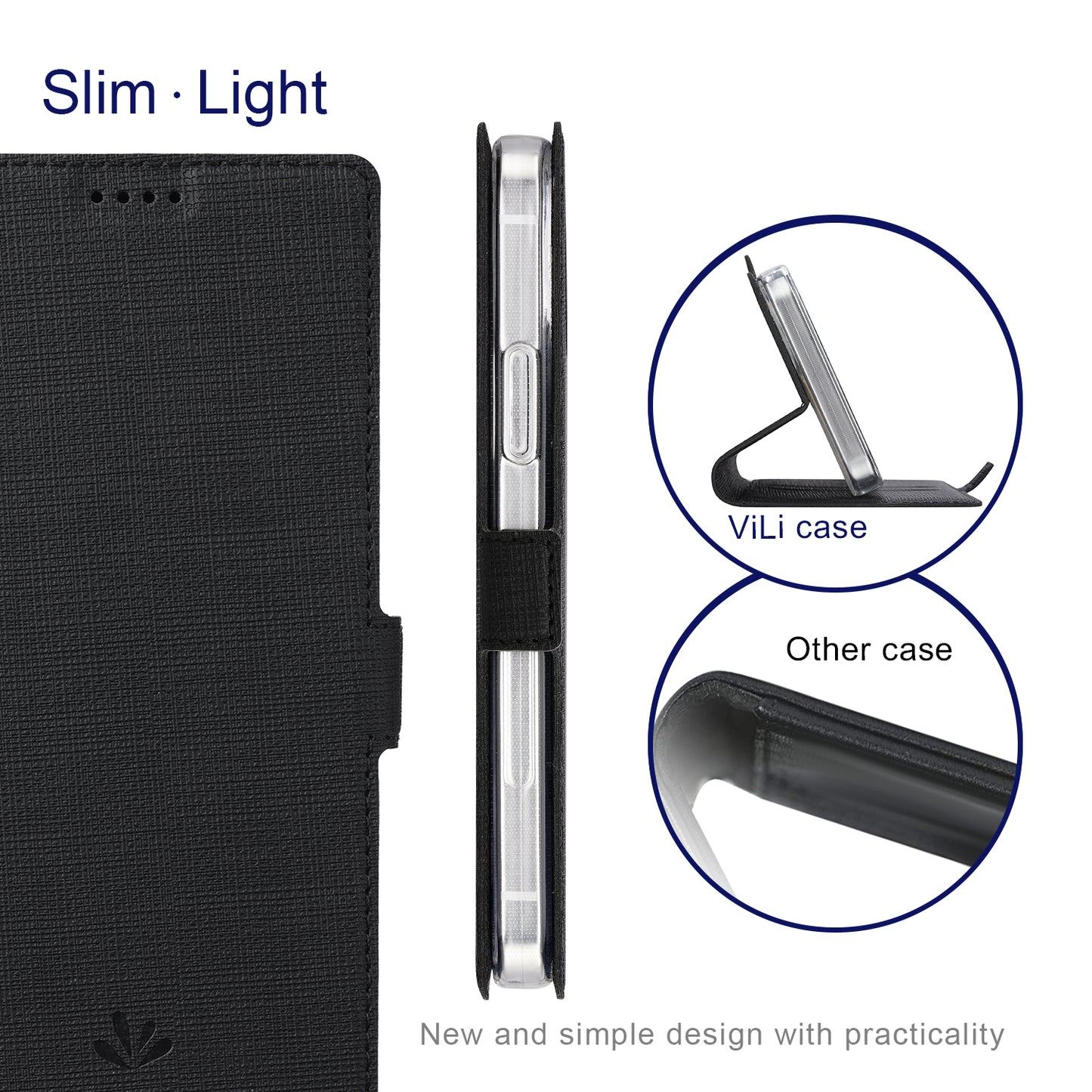 VILI K Series Magnetic Closure Shockproof Wallet Design Leather Phone Stand Cover for iPhone 13 Pro Max 6.7 inch