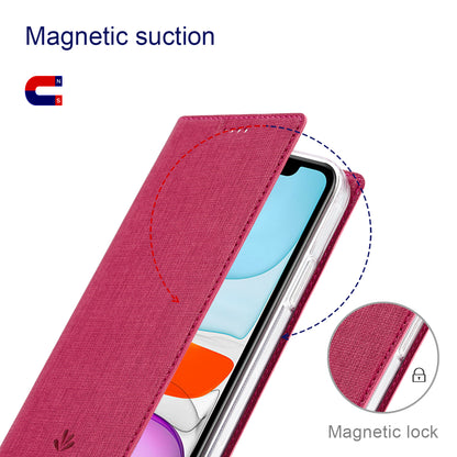 VILI DMX Series Cloth Texture Scratch-Resistant Leather Protector Stand Cover with Single Card Slot for iPhone 13 Pro Max 6.7 inch