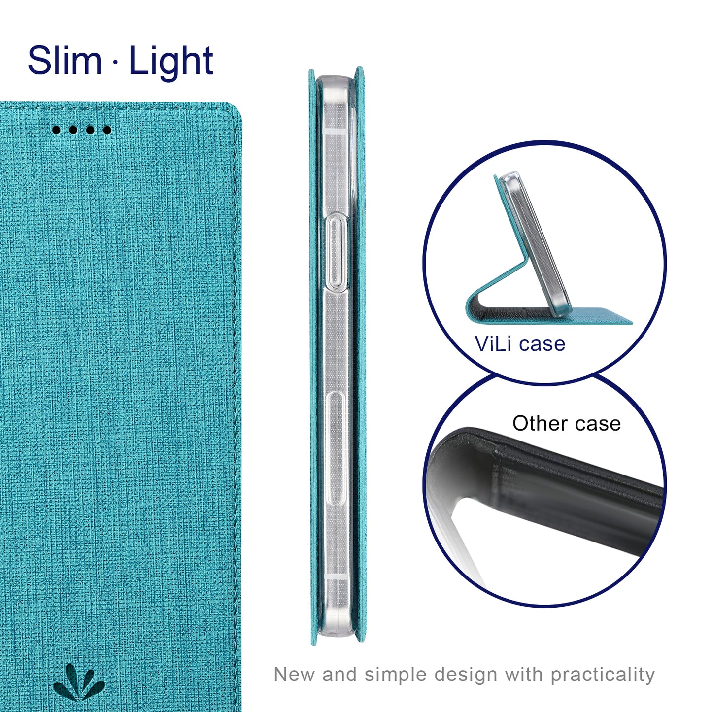 VILI DMX Series Cloth Texture Scratch-Resistant Leather Protector Stand Cover with Single Card Slot for iPhone 13 Pro Max 6.7 inch
