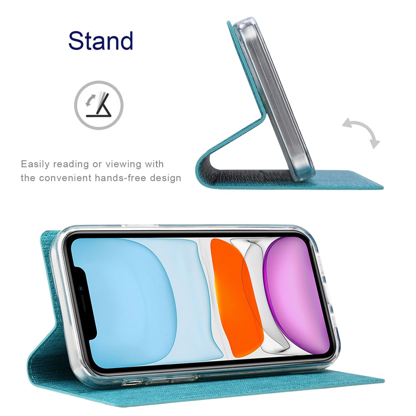 VILI DMX Series Cloth Texture Scratch-Resistant Leather Protector Stand Cover with Single Card Slot for iPhone 13 Pro Max 6.7 inch