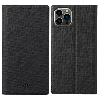 VILI DMX Series Cloth Texture Scratch-Resistant Leather Protector Stand Cover with Single Card Slot for iPhone 13 Pro Max 6.7 inch
