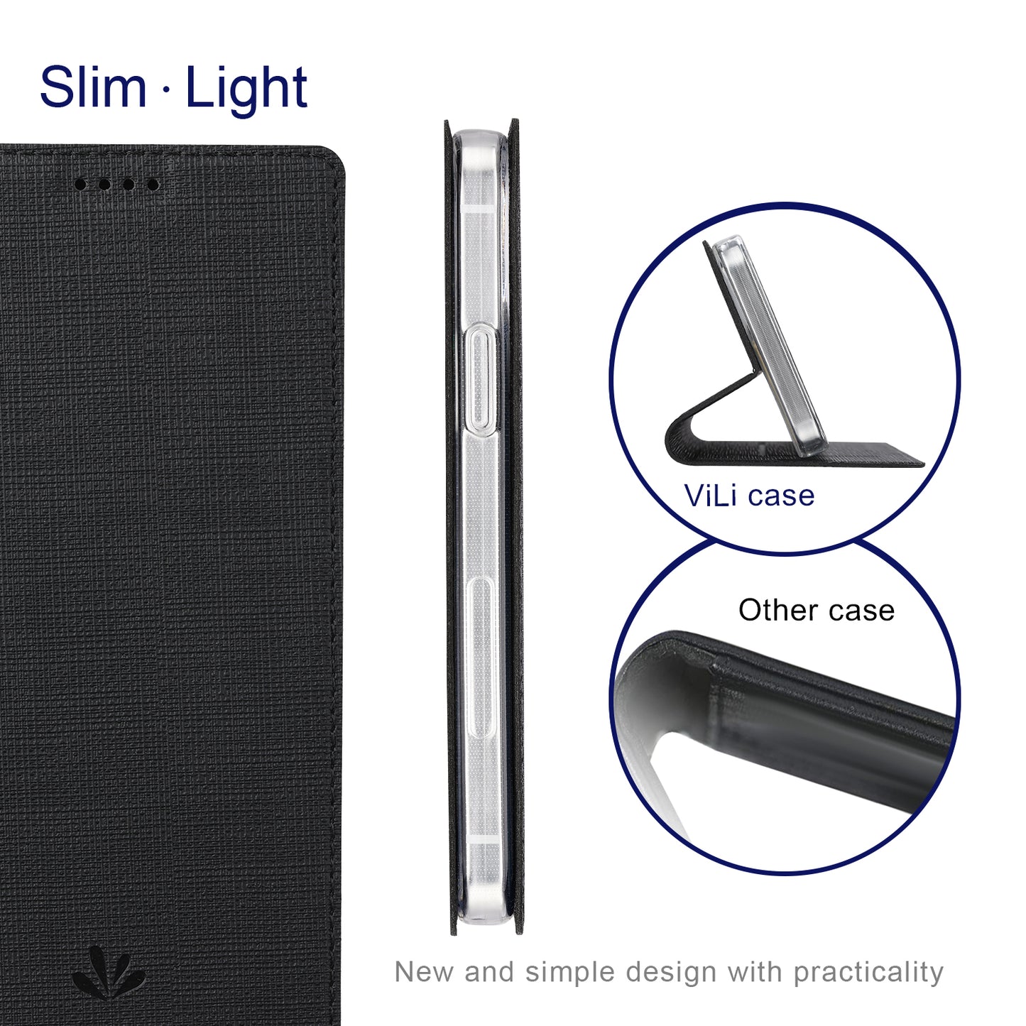 VILI DMX Series Cloth Texture Scratch-Resistant Leather Protector Stand Cover with Single Card Slot for iPhone 13 Pro Max 6.7 inch