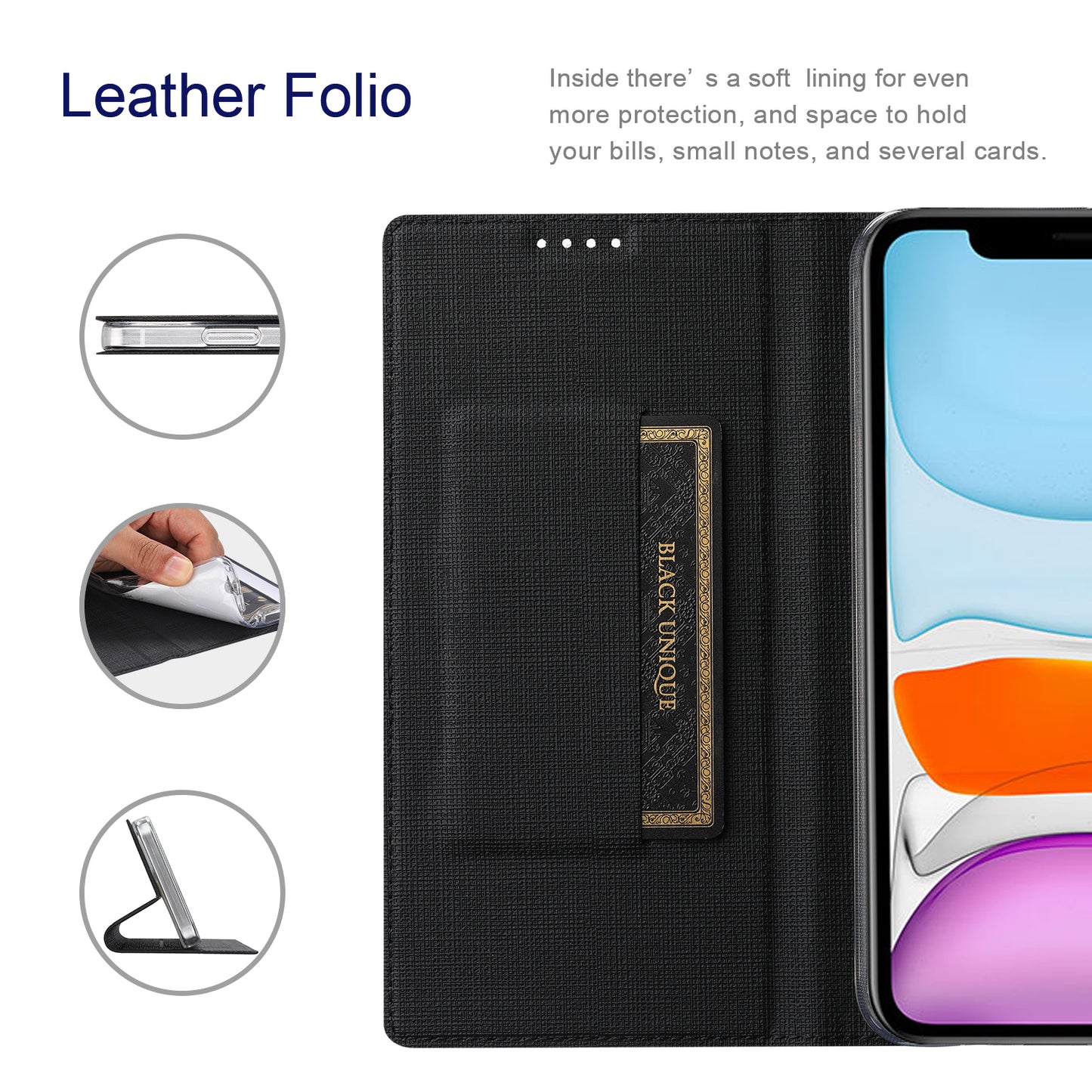 VILI DMX Series Cloth Texture Scratch-Resistant Leather Protector Stand Cover with Single Card Slot for iPhone 13 Pro Max 6.7 inch