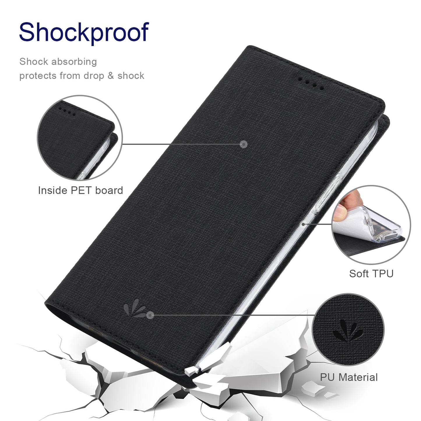 VILI DMX Series Cloth Texture Scratch-Resistant Leather Protector Stand Cover with Single Card Slot for iPhone 13 Pro Max 6.7 inch