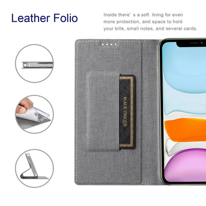 VILI DMX Series Cloth Texture Scratch-Resistant Leather Protector Stand Cover with Single Card Slot for iPhone 13 Pro Max 6.7 inch