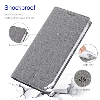 VILI DMX Series Cloth Texture Scratch-Resistant Leather Protector Stand Cover with Single Card Slot for iPhone 13 Pro Max 6.7 inch