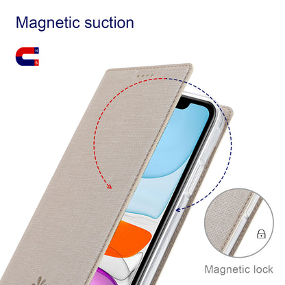 VILI DMX Series Cloth Texture Scratch-Resistant Leather Protector Stand Cover with Single Card Slot for iPhone 13 Pro Max 6.7 inch