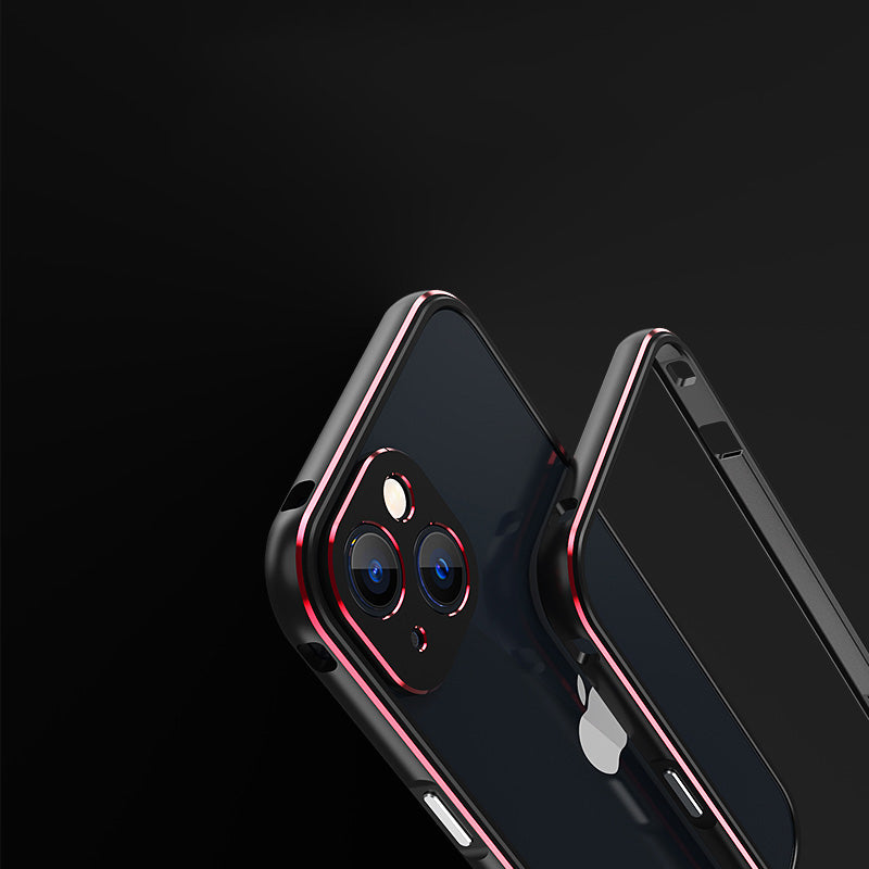 Contrast Color Protective Bumper Anti Drop and Shock Screwed Metal Frame Phone Case with Camera Lens Cover for iPhone 13 mini 5.4 inch