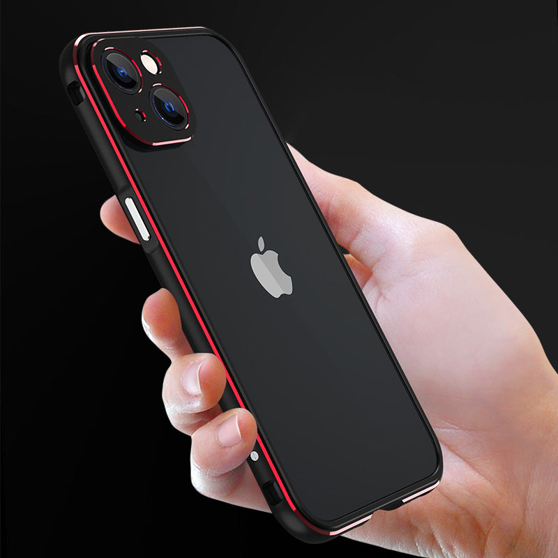 Contrast Color Protective Bumper Anti Drop and Shock Screwed Metal Frame Phone Case with Camera Lens Cover for iPhone 13 mini 5.4 inch