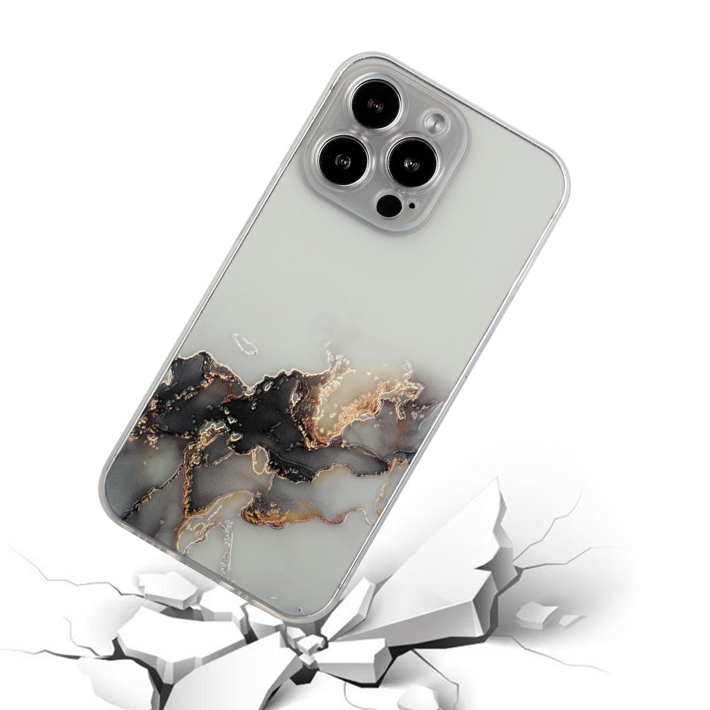 All-Inclusive Embossing Marble Pattern Soft TPU Precise Cut-Out Phone Cover Case for iPhone 13 Pro Max 6.7 inch