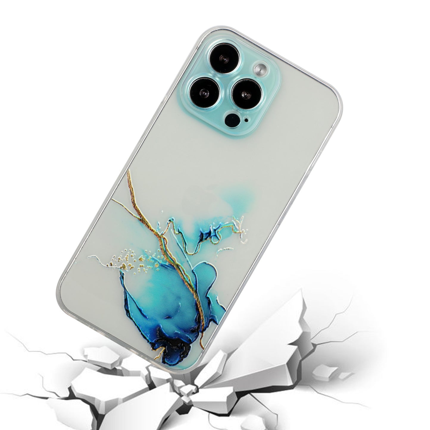 All-Inclusive Embossing Marble Pattern Soft TPU Precise Cut-Out Phone Cover Case for iPhone 13 Pro Max 6.7 inch