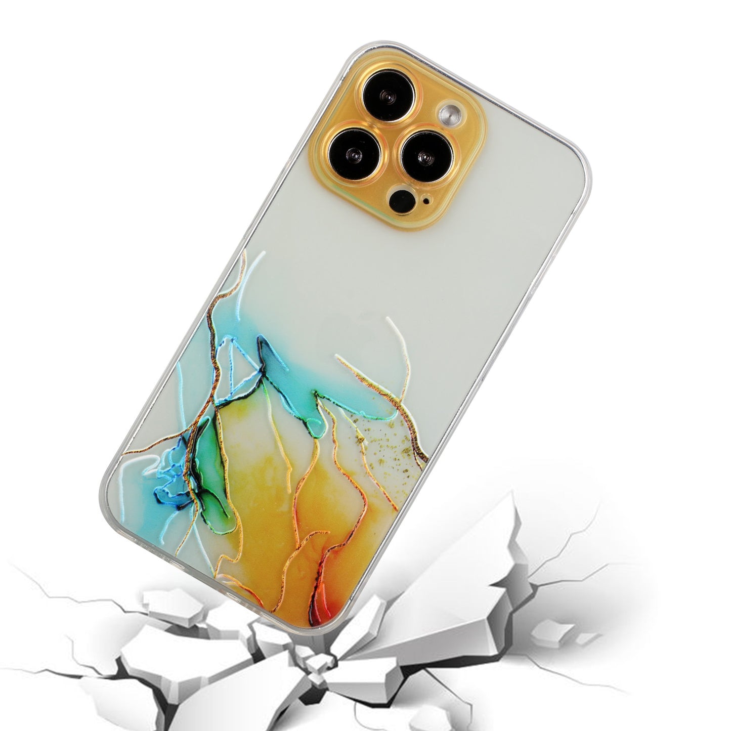 All-Inclusive Embossing Marble Pattern Soft TPU Precise Cut-Out Phone Cover Case for iPhone 13 Pro Max 6.7 inch