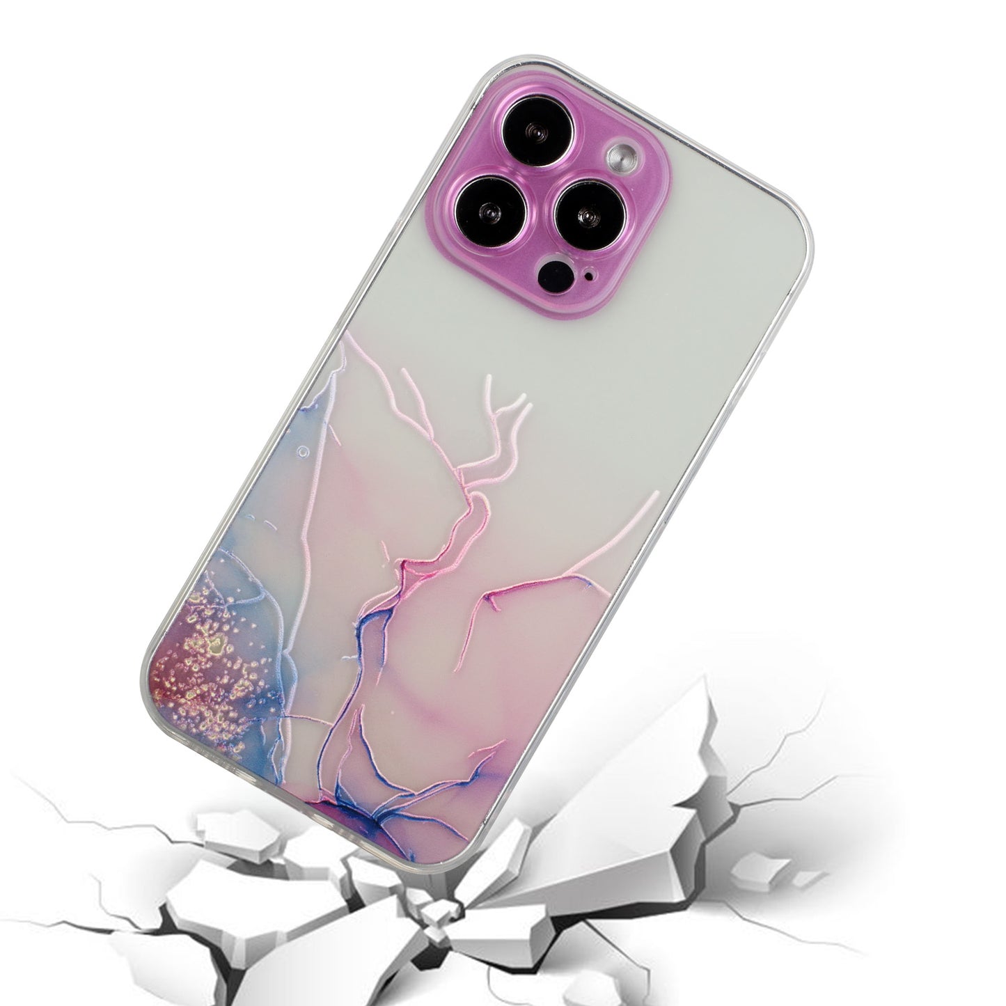 All-Inclusive Embossing Marble Pattern Soft TPU Precise Cut-Out Phone Cover Case for iPhone 13 Pro Max 6.7 inch